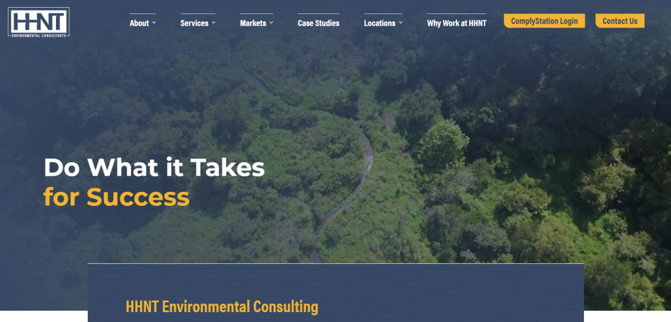 Cutoff image of the front page of the HHNT's website